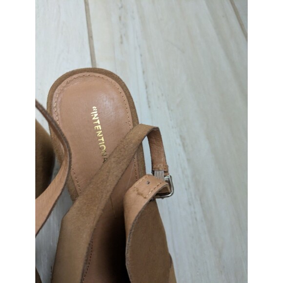 Intentionally Blank Siren Sandal Sling Back  Brown Suede Shoes 7 Whiskey - Picture 4 of 9